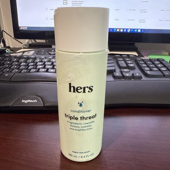 NEW Hers Triple Threat Conditioner Thickens Hydrates Amplifies Shine SIlky 6.4oz - Picture 1 of 2